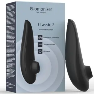 WOMANIZER Classic 2 Klitoralais stimulators Vakuuma Melns 10 intensitātes līmeņi IPX7 Üdensizturīgs USB
