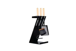 Nordflam Largo 5 Pcs Black Fireplace Tools Set Steel Height 47.5 cm