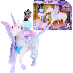 Spinmaster Unicorn Academy Gemstone Magic Layla and Interactive Unicorn Glacier Doll Height 305 mm Weight 1.01 kg Multicolour