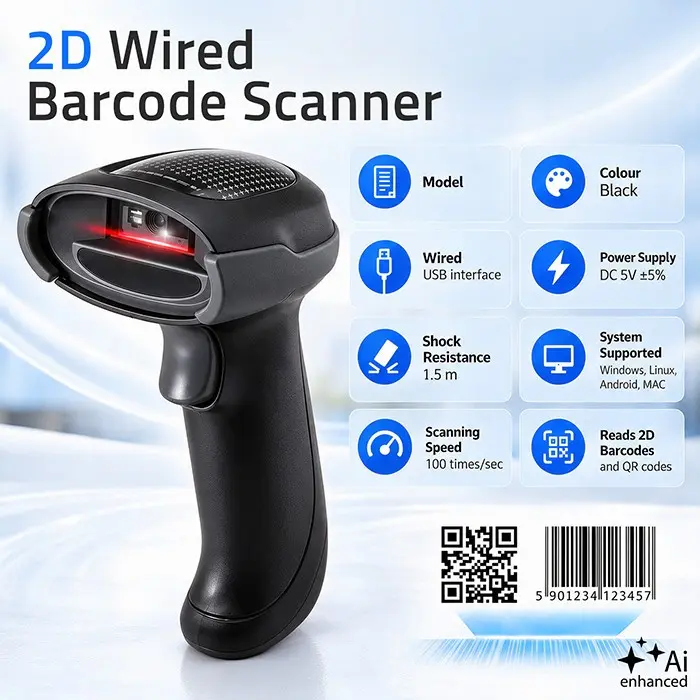 Qoltec 1D 2D Barcode Reader 52751 Photo 3