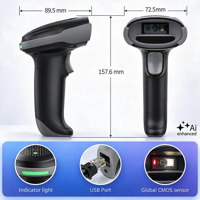Qoltec 1D 2D Barcode Reader 52751 Photo 8