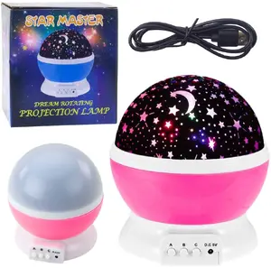 LEANToys 360 Rotating Star Projector LED Night Light Pink