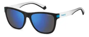 Sunglasses Polaroid PLD 2098/S 0VK565X Unisex Rectangle Plastic Blue Polarized Lens Black Temple 5.6 cm Lens Width
