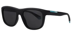 POLAROID PLD 2163/S 00354M9 Saulesbrilles unisex taisnstūra melns polikarbonāts pelēkas polarizētas lēcas 5.4 cm