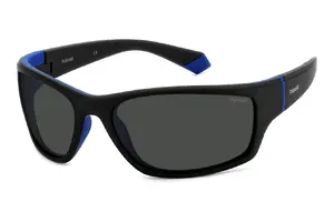 POLAROID PLD 2135/S D5164M9 sunglasses rectangle polarized grey plastic lenses black rubber temples male adult