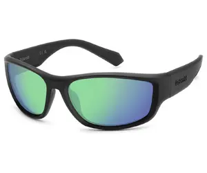 POLAROID PLD 2166/S 3OL625Z Sunglasses Male Adult Full Rim Plastic Rectangle Polarized Green Mirrored Lenses Black Temple