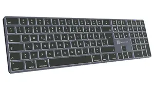LogicKeyboard Titan DE Mac pilna izmēra tastatūra USB un Bluetooth QWERTZ vācu titāna ar apgaismojumu