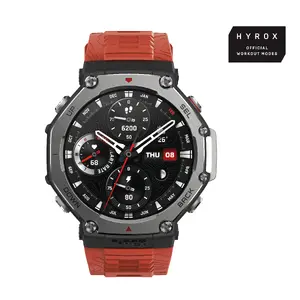 Huami Amazfit T-Rex 3 Lava Умные часы 1.5 Дюйма AMOLED 480x480 GPS 32ГБ 700мАч Черный Нержавеющая сталь