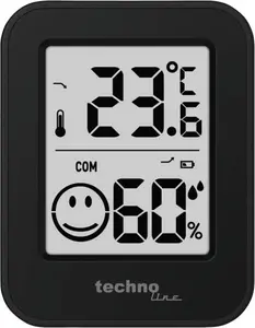 Technoline WS 9417 Комнатный электронный гигрометр психрометр черный Ширина 45 мм Глубина 14 мм Высота 58 мм
