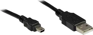 Alcasa 3310-AM1 USB kabelis USB 2.0 1 m USB A uz Mini-USB B melns