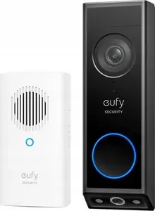 Caso Eufy E340 Умный видеодомофон IP камера видеонаблюдения беспроводная уличная черная 2K две камеры 160° FOV 8 ГБ HDD с звонком
