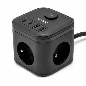 Huslog HUS1003 Power Extension Cord Cube with USB Ports