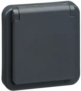 Lauritz Knudsen OPUS 74 Electric Socket 2-Pole with Grounding Anthracite