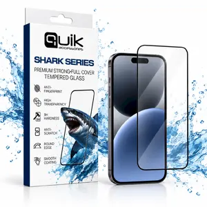 Quik Защитное стекло SHARK Series Full Cover для Apple iPhone 15 Pro Max твердость 9H