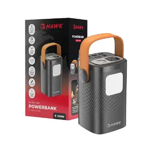 Hawk HW-PB60000 Power Bank 60000mAh 222Wh Black with 100W Power Delivery 2x USB-C Quick Charge 3.0 LED Flashlight and LCD Display