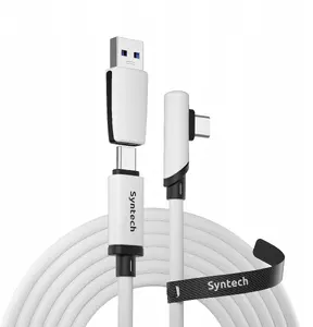 Syntech 2-in-1 savienojuma kabelis USB-C uz USB-A 5m 5Gbps priekš Meta Quest 3, 2, Pro un Pico 4