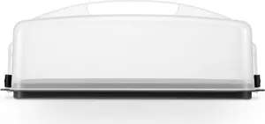 Hama 00002934 Rectangular Cake Storage Container Plastic Anthracite and Transparent 430 x 170 x 160 mm