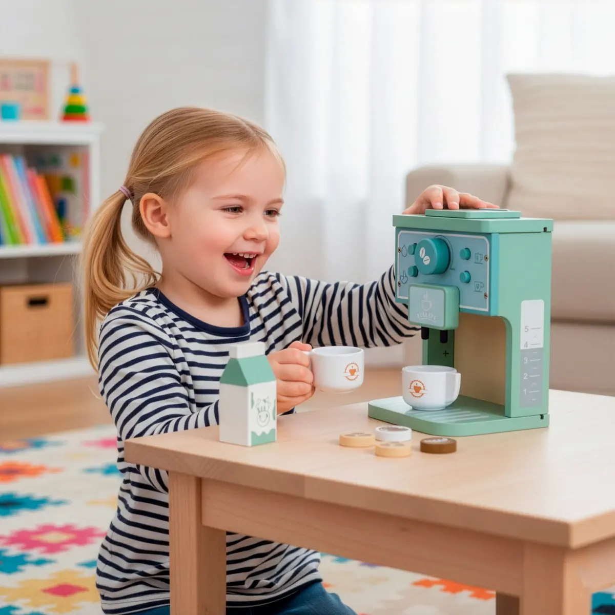 Springos KG0055 Wooden Toy Coffee Machine Photo 3