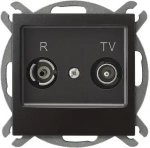 Ospel GPA-10YP/m/50 Anthracite TV Antenna Through Socket Outlet 10dB IP20 71x71mm
