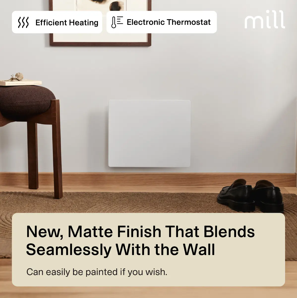 Mill Color Panel Heater COLOR250 250W Matte White Photo 7