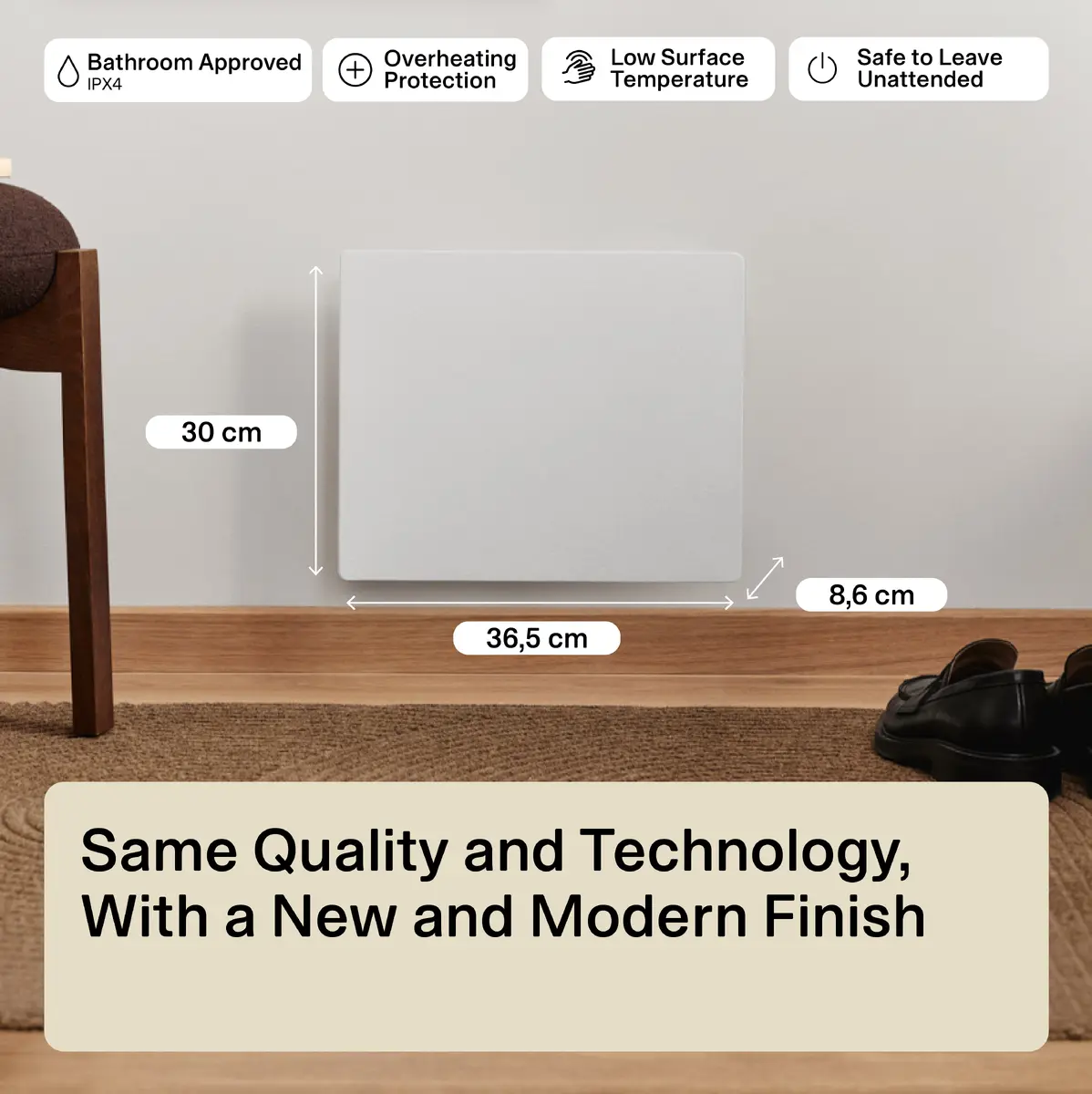 Mill Color Panel Heater COLOR250 250W Matte White Photo 11