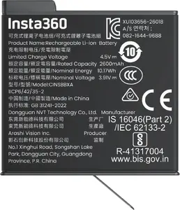 Insta360 X6 Xtreme Camera Battery 2600 mAh 3.91 V Black