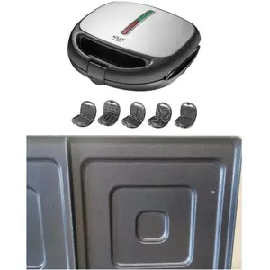 Adler AD 3040 5-in-1 sviestmaižu cepamā mašīna 800W ar 5 noņemamām plātnēm