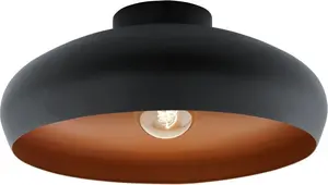 EGLO Mogano Ceiling Light E27 Black Copper Round 40 cm Diameter 170 mm Height