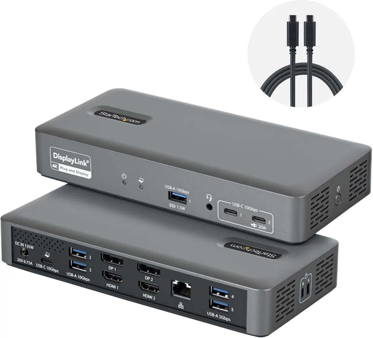 StarTech USB-C dokstacija diviem monitoriem 4K 60Hz Photo 4