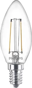 Philips Фиament B35 E14 Прозрачная Светодиодная Лампа 2W 25W 2700K 250лм Теплый Белый 2 шт