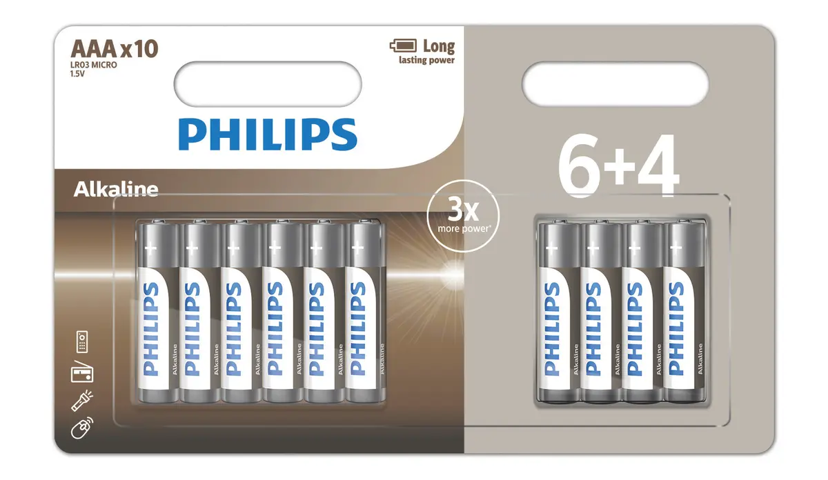 Philips LR03A10BP/10 AAA Alkaline Battery Photo 2