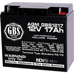 GBS CSB-1217 AGM VRLA Battery 12V 17Ah