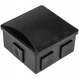 PAWBOL S-BOX 036C Virsapuses montāžas kārba KLIK tips kvadrātveida IP44 melna ar aizbāžņiem