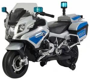 BMW Police Children's Motorbike 12V Battery EVA Foam Wheels LED Lights 3 Speeds