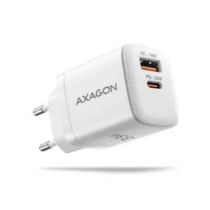 AXAGON ACU-PQ33W Сетевое зарядное устройство 33W GaN USB-A USB-C Белое