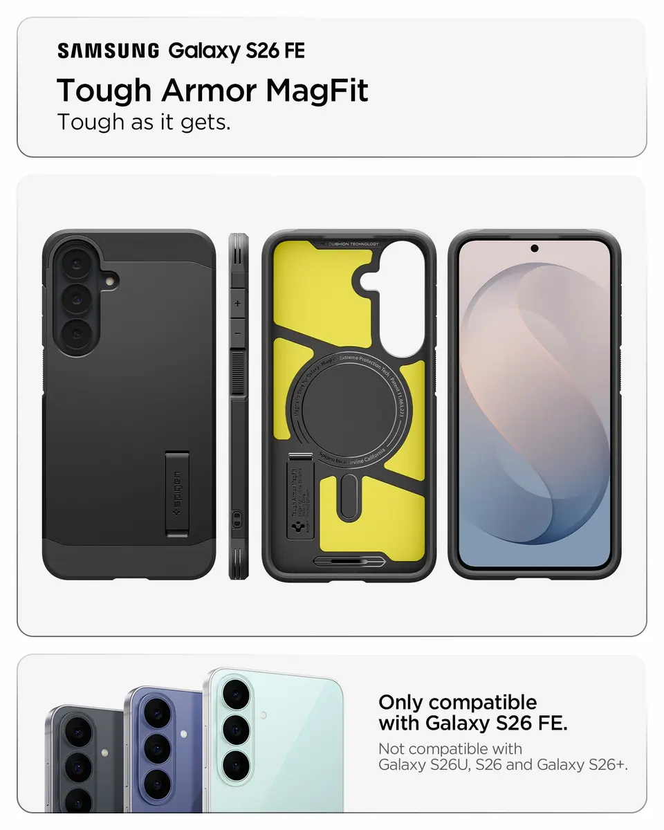 Spigen Tough Armor Mag Fit Galaxy S26 FE Viedtālruņa vāciņš Melns Photo 8