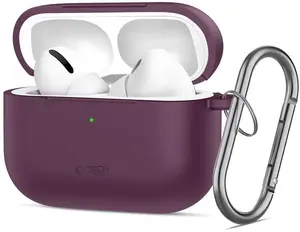 Защитный чехол Tech-Protect Silicone Hook для Apple AirPods Pro 3 бордовый