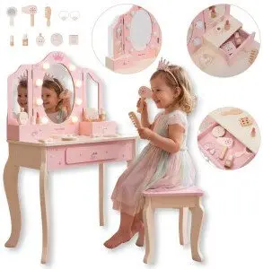 Детский туалетный столик с зеркалом Milly Mally Queen Pink