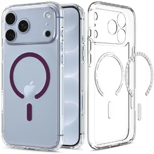 Viedtālruņa vāciņš Spigen Ultra Hybrid MagSafe Apple iPhone 17 Pro Max un 18 Pro Max caurspīdīgs un bordo