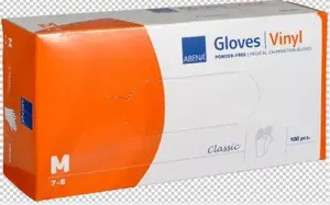 Abena Classic Vinyl Gloves, powder-free, size M, transparent, 100 pieces