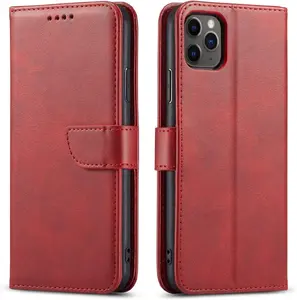 Riff Wallet Phone Case for Xiaomi Redmi 17C 4G / Redmi 14C / Redmi A4 / Poco C75 Red Eco-leather with Card Pockets and TPU Interior