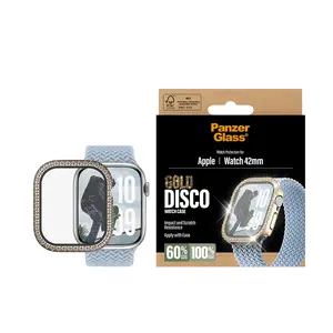 PanzerGlass Полный корпус Чехол Disco Gold для Apple Watch Series 11 и Series 10 42mm Прозрачный Полиэтилентерефталат Защита от царапин и ударов
