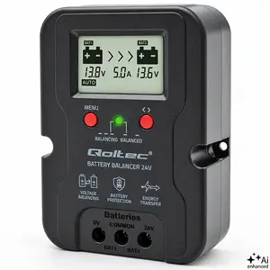 QOLTEC Voltage Balancer for 24V Batteries AGM GEL LiFePO4 5A LCD