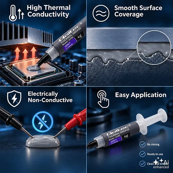 QOLTEC Thermal Grease 17.3W mK 4g Grey Photo 9