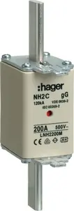 Hager LNH2200M плавкая вставка NH 200A 500V gG габариты 49x150x72.5 мм
