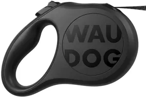 Waudog Retractable Leash Monochrome Black XS for dogs up to 12 kg with a 3m cord