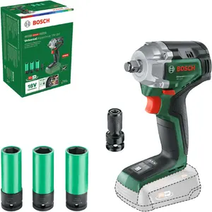 Bosch Power Tools UniversalImpactDrive 18V-350 Ударный шуруповерт Аккумуляторный Патрон 1/2 Дюйма Пистолетная Рукоятка Шестигранный Адаптер 3 Гайки 1200-2300 Об/мин
