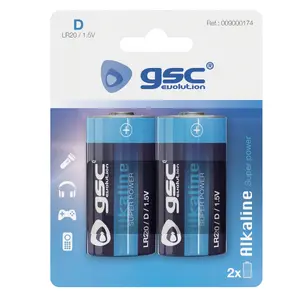 GSC evolution alkaline LR20 D battery 1.5V 2pcs per blister