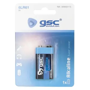 GSC evolution sārmu baterija 6F22 9V 6LR61 1 gabals blistera iepakojumā