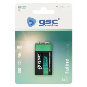 GSC evolution Heavy Duty 6F22 9V Baterija cinka hlorīda 1 gabals blisterī